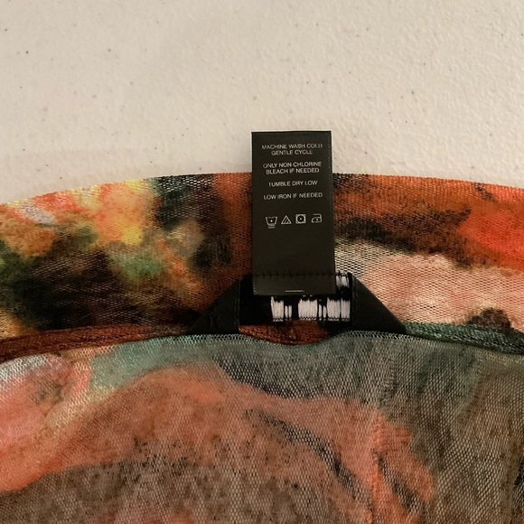 Ali Miles Sheer Kimono Abstract Black Multicolor 3/4 sleeves Women’s Size M - Picture 5 of 13